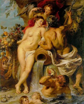 Pedro Pablo Rubens Painting - La unión de la tierra y el agua Barroco Peter Paul Rubens